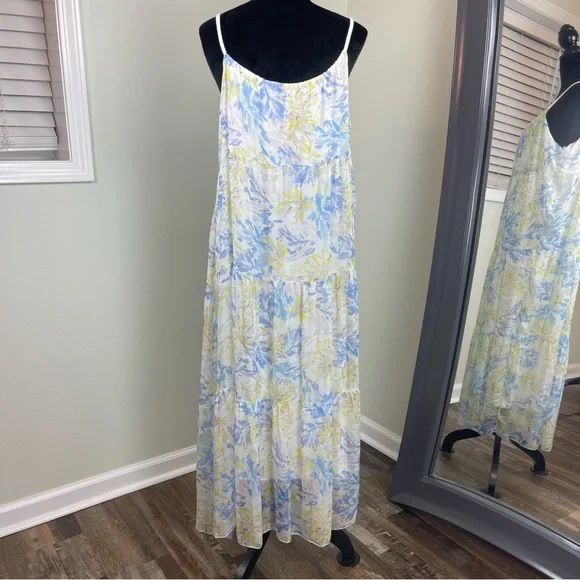 Elana Baldi Floral Spaghetti Strap Maxi Dress Size M-Made In Italy - Picture 2 of 7